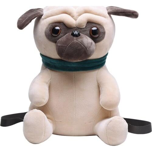 Kawaii Shar Pei Pug Pet Dog Backpack Animal Cute Shar Pei Dog Doll Bag Plush Female Bag Net Red Chain Shoulder Messenger Bag