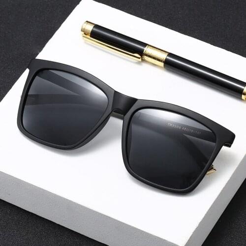Vazrobe TR90 Sunglasses Male Polarized Women Oversized Sun Glasses for Men Ultralight Black Fashion