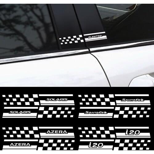 Car styling 2pc Door B Pillar sport Decoration Sticker For hyundai Accent Elantra Tucson Solaris Sonata Santafe Veloster Genesis