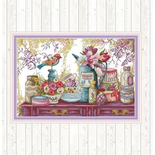 Wedding Supplies 2 Printed on Canvas for Embroidery Kit DIY for Needlework Kit Count Fabric DMC Cross Stitch Patterns Home Decor