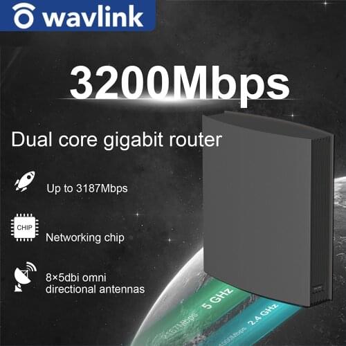 Wavlink AC3200 Smart WiFi Router Dual Band MU-MIMO Gigabit Router for Home Wireless Repeate up to 3200 Mbps 8*5dBi Antennas