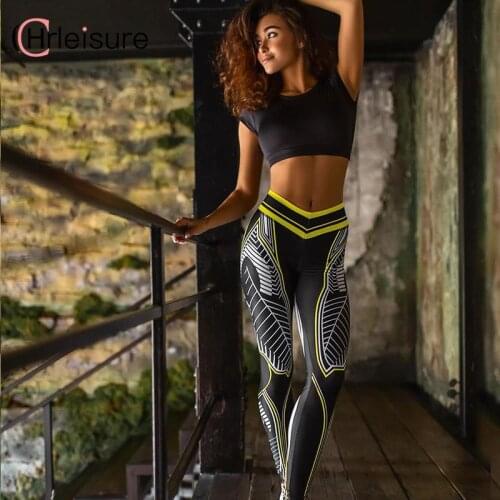 CHRLEISURE Push Up Leggings Women High Waist Leggins Print Workout Gym Wear Women Fitness Joggers Ropa Mujer