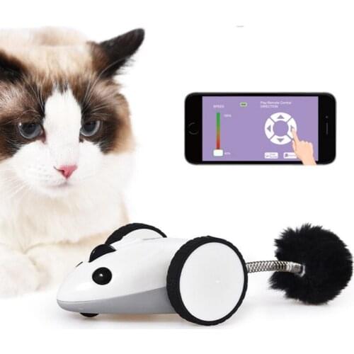 1pcs Little Mouse Cat Toy Realistic Mouse App Control USB Charging Pet Toys Mice For Cats Kitten Interactive Chew Bite Toy