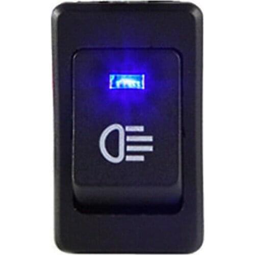 1PCS Universal 12V 35A Car Fog Light Rocker Switch 4Pins Blue LED Dash Dashboard