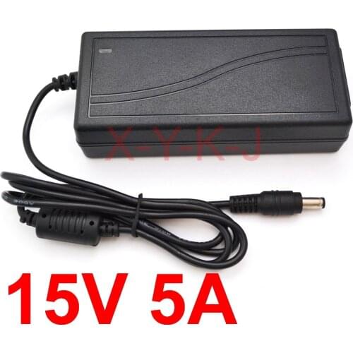 1PCS High quality IC solutions AC 100V-240V DC 15V 5A Switch power supply,75W LED adapter, DC 5.5mm*2.1-2.5mm