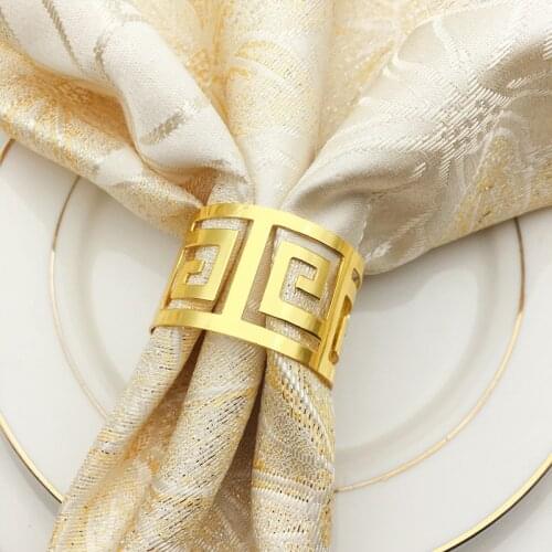 10pcs/lot New style napkin buckle, metal napkin ring, multi-color hollow tabletop decorative napkin ring