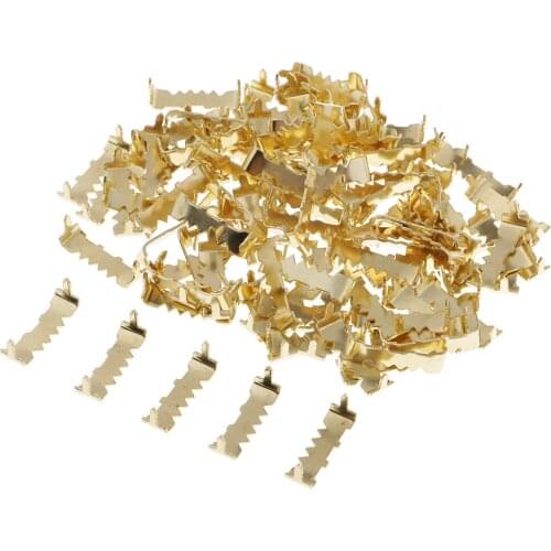 100 Pieces Home Office Wall Hanging Picture Photo Frame Sawtooth Hooks Hanger Fasteners Gold 25x10mm