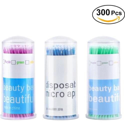 300Pcs Disposable Tattoo Cotton Swabs Micro Brushes Applicators Mascara Eyelashes Cleaning Sticks Permanent Makeup Tattoo Supply