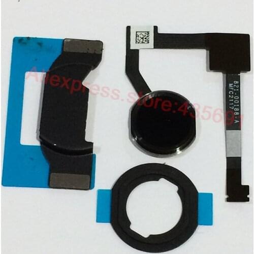 5Set/lot Home Menu Button Flex Cable + Home Key Rubber Gasket and Metal Spacer Holder For iPad 6 Air 2 A1566 A1567