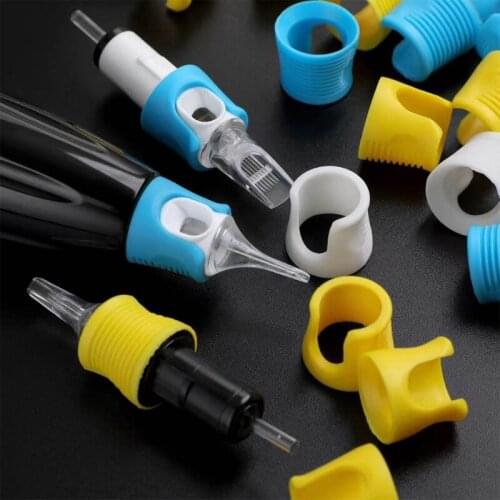60pcs/set Finger Ledge Silicone for Tattoo Cartridge Hold Firmly Finger Rest Combo Compatible with Cartridges Tattoo Supplies