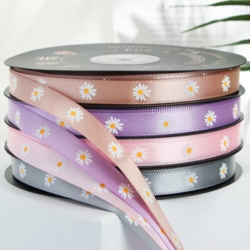 9mm 50Yards Multi Colors Little Daisy Ribbon Webbing for Home Wedding Christmas Decoration DIY Gift Wrapping