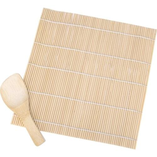 Bamboo Sushi Mat Reusable Rolling Mat DIY Onigiri Rice Roller Chicken Maker Cake Roll Pad Kitchen Gadgets Cooking Accessories