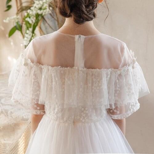 Teen Girls White Party Dresses 2021 Summer 10 12 yearsr Korean style Elegant Brief Long Dresses