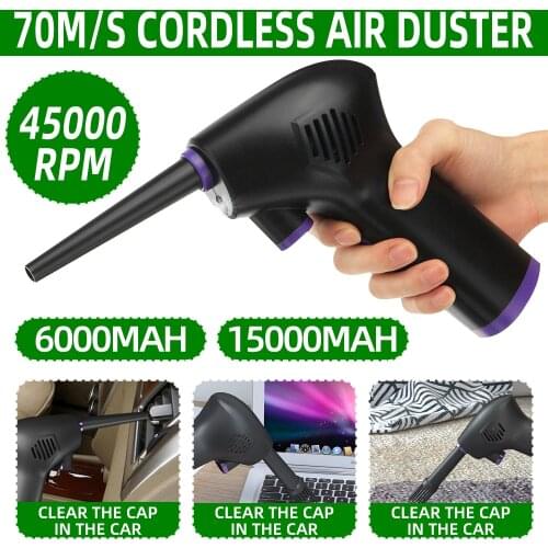 Cordless Air Duster Handheld Vacuum Cleaner Air Blower Electric Duster Cleaning Tool for Car Computer Keyboard Camera Cleaning