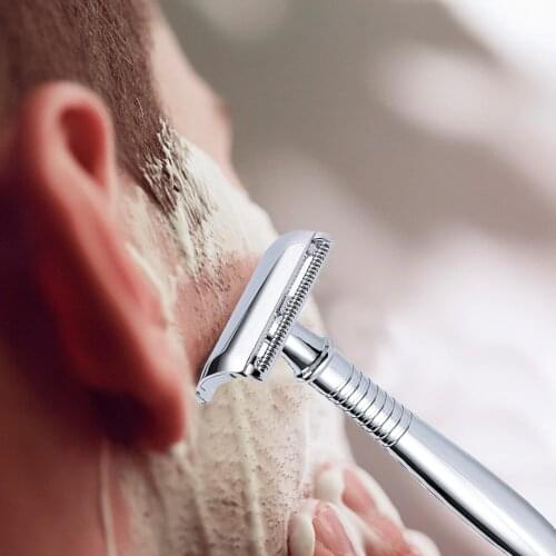 Safety Razor Mens Double Edge Razor Classic Manual Shaver Zinc Alloy Head Metal Razor For Shaving&Hair Removal 5 Blades