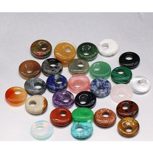 Natural Stone Turquoises Beads Trendy Rose Quartzs Big Hole Loose Beads for DIY Necklace Earrings Jewelry Making Gift Hole 5.5mm