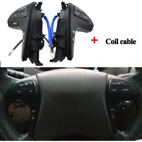 Black & UV Silver Steering Wheel Audio Control Button With Bluetooth 84250-0K020 For Toyota HIGHLANDER 84250-0E120 84250-0E220