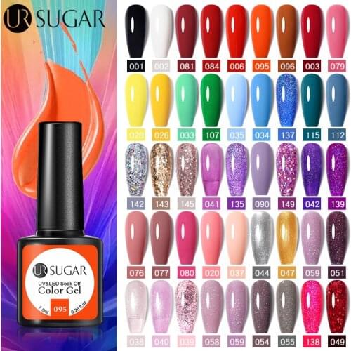 UR SUGAR 7.5ml Glitter UV Gel Semi Permanent Matte Effect Soak Off Manicure Nail UV Color Gel Polish Varnish Base Top Coat