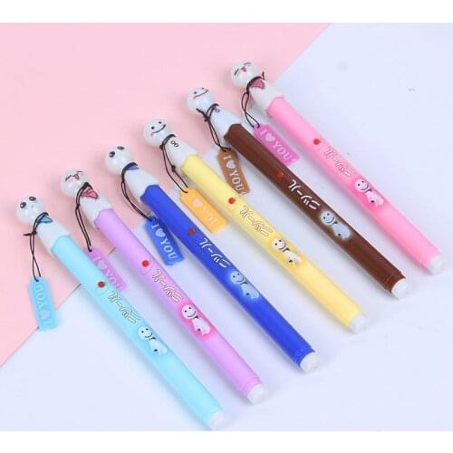 30 pcs Korean Stationery Small Fresh Lovely Sunny Doll Neutral Pen gel Water Pen Black Kawaii School Supplies Stationary Items
