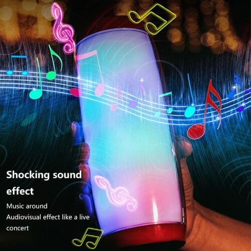 Colorful Bluetooth-compatible Speaker Outdoor Portable Portable LED Colorful Lights FM Radio TF Card Creative Gift Audio