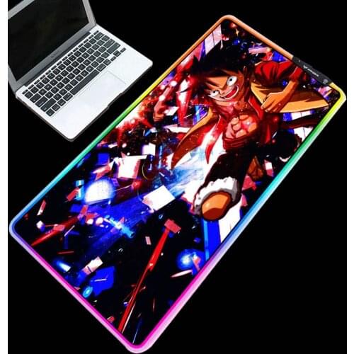 Mairuige Cool Anime Little Boy Patterned Mouse Pad RGB Multi Size Luffy Patterned Keyboard Pad High Quality Lighting Desk Mat
