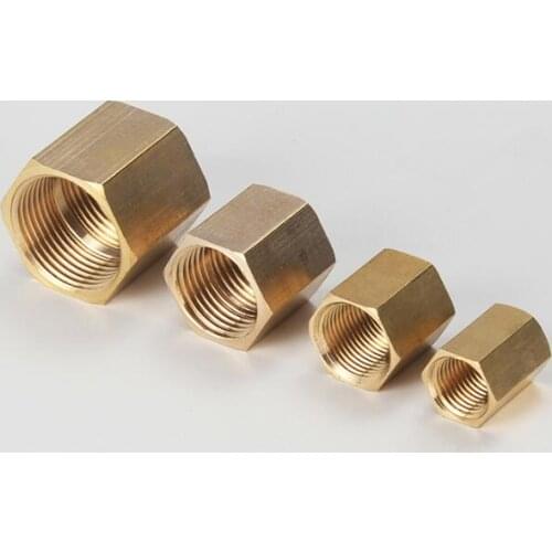 Brass Pipe Fitting Copper Hose Hex Coupling Coupler Fast Connetor Female Thread 1/8" 1/4" 3/8" 1/2" 3/4" BSP For Water Fuel Gas