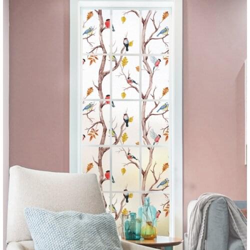 Window Film Privacy Lovely Birds Glass Sticker UV Blocking Heat Control Window Coverings Window Tint for Homedecor