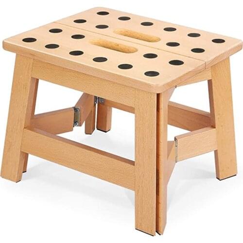 Non-Slip Foldable Wooden Step Stool Portable Folding Child Chair Home Decor Outdoor Foldable Bench Seat For Kids Children