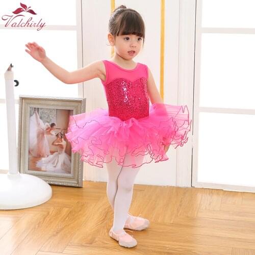 2020 New Girls Ballerina Fairy Prom Party Costume Kids Sequined Flower Dancewear Gymnastic Leotard Ballet Tutu Dress for Kids