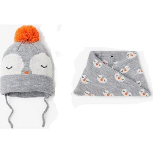 2020 new autumn winter warm animal jacquard knitted hat for baby girl baby boy child childrens