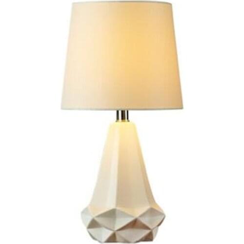 Post-modern Fashion Diomand Simple Ceramic Fabric Led E27 Table Lamp for Living Room Bedroom Study Deco H 52cm AC 80-265V 1636