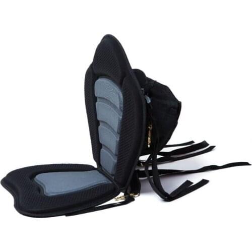 ELOS-Kayak Seat Canoe Adjustable Boat Cushioned Fishing Seat Backrest Support with Detachable Back Storage Bag Universal