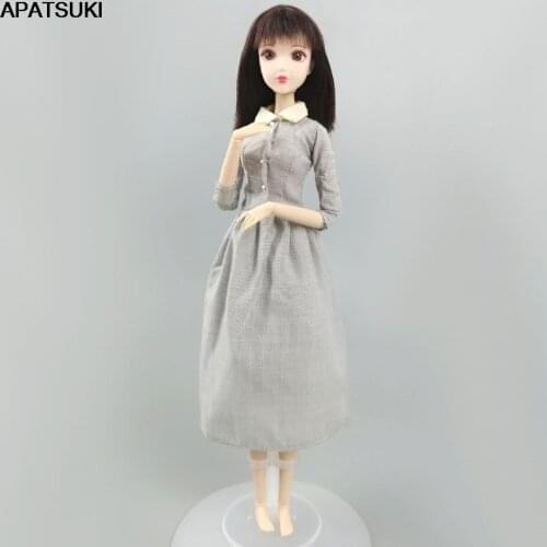 Grey Long Sleeve Cosplay Cinderella Dress For Barbie Doll Clothes For 1/6 BJD Outfits Dolls Accessories Kids & Baby Toys