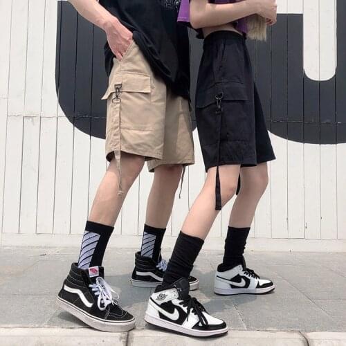 Ins Summer Korean women shorts Loose casual Streetwear vintage pocket dropshipping Harajuku fitness clothes Hip hop Black punk