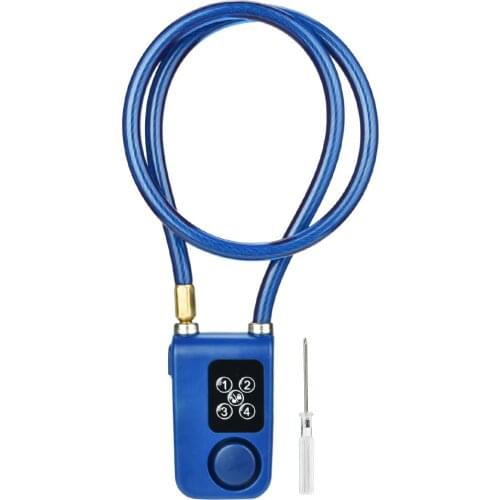 Y787 Smart Alarm Lock Anti-Theft Chain Lock For Bike Gate APP Control Password Alarm Lock Blue (Without Battery)