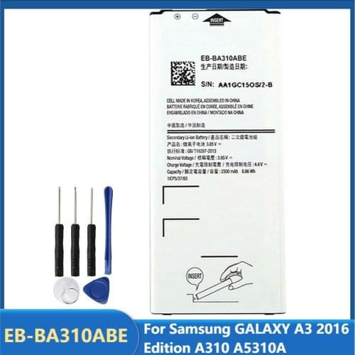Original Replacement Phone Battery EB-BA310ABE For Samsung GALAXY A3 2016 Edition A310 A5310A Rechargable Batteries 2300mAh