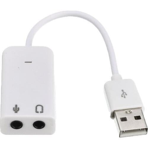 USB to Jack 3.5mm Earphone Sound Card USB 2.0 Sound Card Virtual 7.1 3D External USB Audio Adapter for Notebook PC Laptop