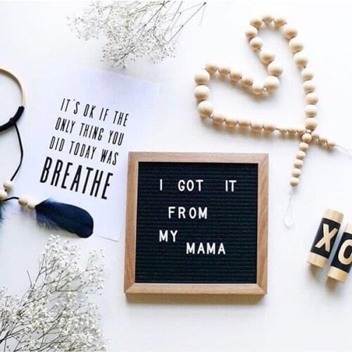 Felt Letter Board Wooden Frame Changeable Symbols Numbers Characters Message Boards for Home Office FU