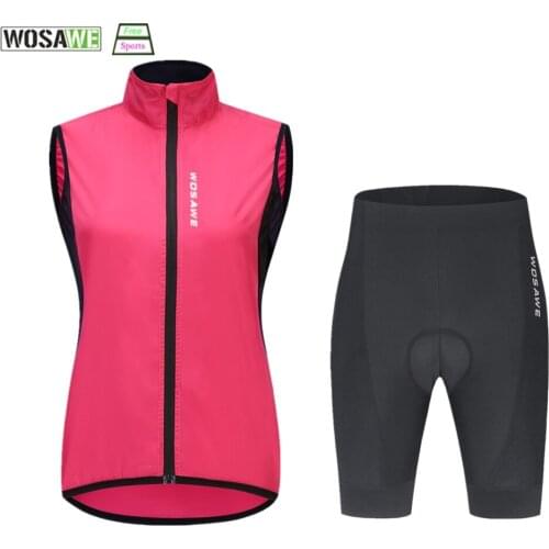 WOSAWE Womens Cycling Jersey Set Summer Pink Black Breathable Outdoor Sports Bike MTB Short Sport Wear