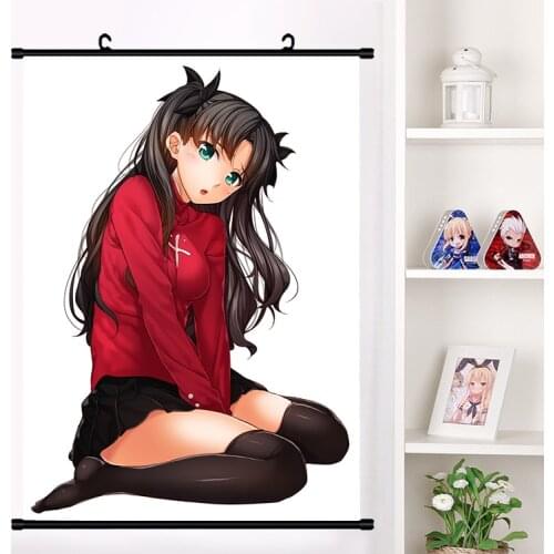 Japan Anime Fate/stay night Tohsaka Rin Sexy Cosplay Wall Scroll Mural Poster Wall Hanging Poster Otaku Home Decor Collect Gift