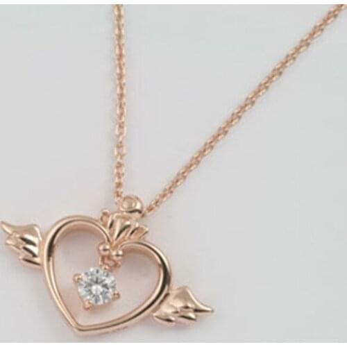 Japan Anime Sailor 925 Sterling Silver Heart Shape Necklace Pendant Women Sweater Necklace Jewelry Cosplay Accessory Gifts