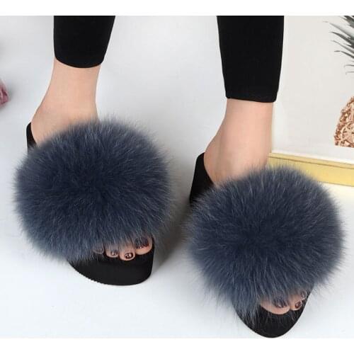25 colors Womens Furry Slippers Ladies Cute Plush Fox Hair Fluffy Slippers Womens Fur Slippers summer Warm Slippers for Women