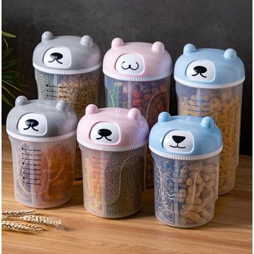 1.5/2.5L Carton Rotating Lids Grain Storage Jar Multi-grid Storage Tank Household Food Storage Containers