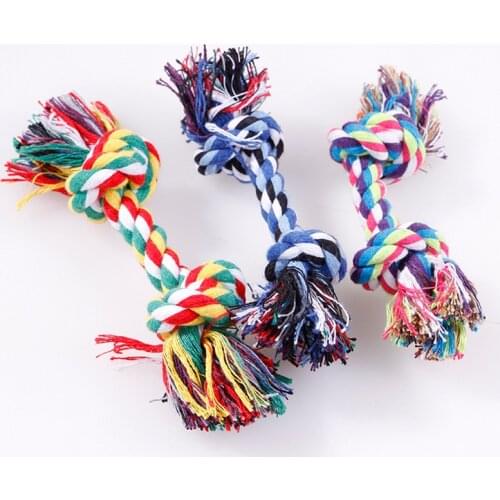 1PC 15/18/20/25cm Cotton Rope Pet Dog Toy Dog Cotton Chew Knot Toy Durable Braided Bone Rope Puppy Molar Cleaning Teeth Toys Pet
