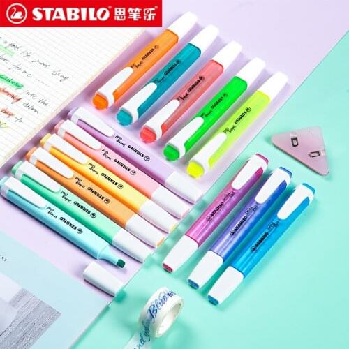 1pc STABILO New Swing Cool Highlighter Pen 275 Pocket Highlighter Marker 1-4mm Student Note Fluorescent Assorted 6/8 Colors
