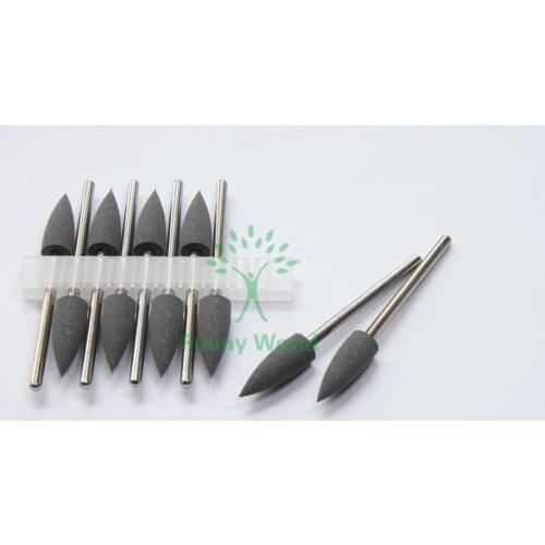 10pcs Black SILICONE Rubber polishers Diamond Extra Coarse Polishing Burs For Resin Base 2.35mm