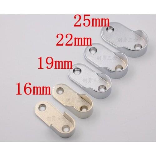 10Pcs/Lot16/19/22/25mm OVAL WALL MOUNT TOWEL CLOSET ROD RAIL SUPPORT BRACKET HOLDER FLANGE HANGING