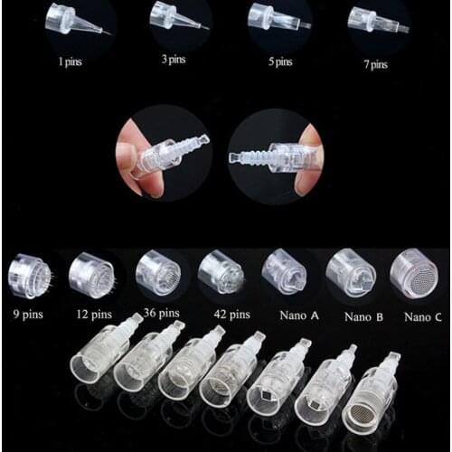 10pcs 1/3/5/7/9/12/36/Nano Derma Pen Needle Cartridge For MYM Pen Micro Needles Replacement Head Quality Tattoo Tips