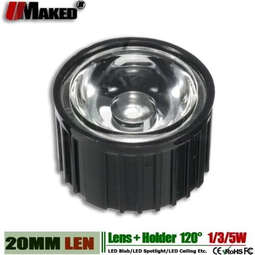 50set PMMA High power 1W 3W LED lens 5 8-120 degree lenses bracket with holder LED lamp smooth surface 20mm For Spotlight lens