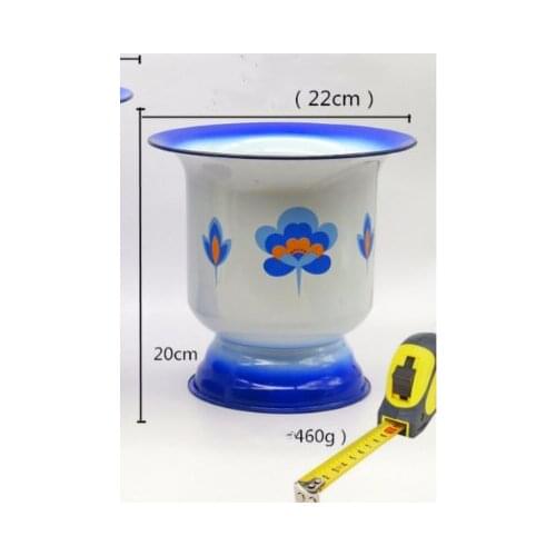 A2 Chinese Orchid barrel enamel high foot portable spittoon enlarged adult toilet elderly pregnant woman urinal